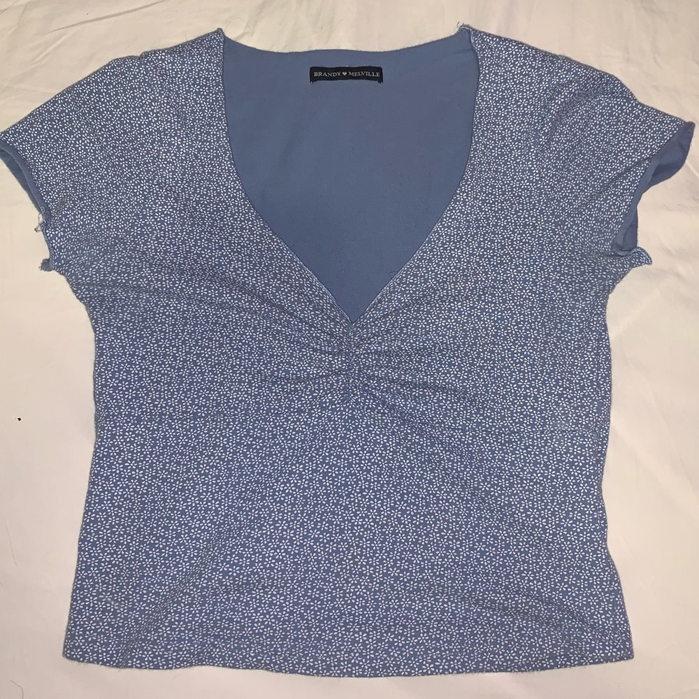 Brandy Melville V-line scrunch flower pattern